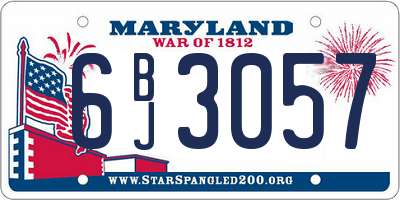 MD license plate 6BJ3057