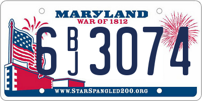 MD license plate 6BJ3074