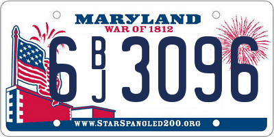 MD license plate 6BJ3096