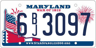MD license plate 6BJ3097