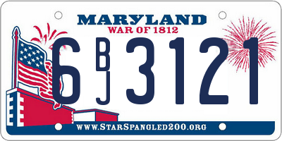 MD license plate 6BJ3121