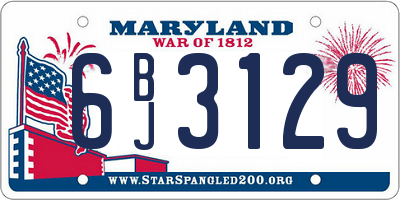 MD license plate 6BJ3129