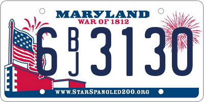 MD license plate 6BJ3130