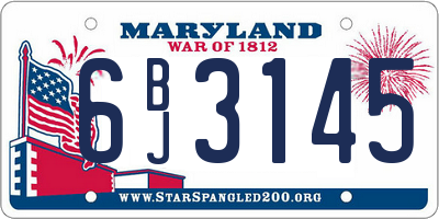 MD license plate 6BJ3145