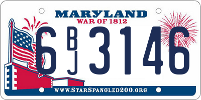 MD license plate 6BJ3146