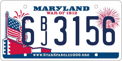 MD license plate 6BJ3156