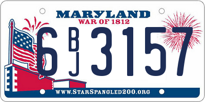 MD license plate 6BJ3157