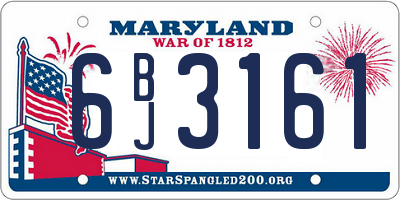 MD license plate 6BJ3161