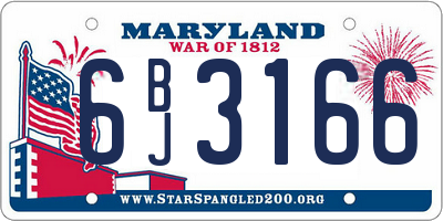 MD license plate 6BJ3166