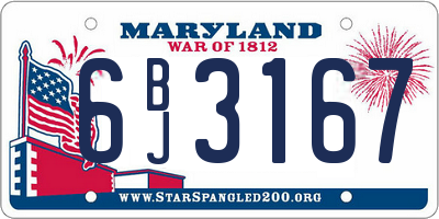 MD license plate 6BJ3167