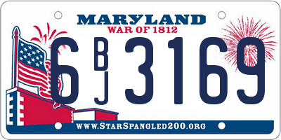 MD license plate 6BJ3169