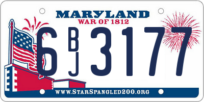MD license plate 6BJ3177