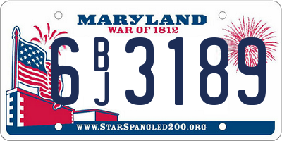 MD license plate 6BJ3189
