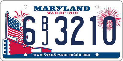 MD license plate 6BJ3210