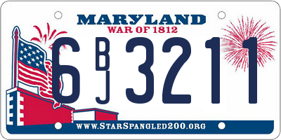 MD license plate 6BJ3211
