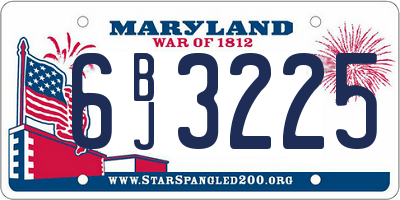 MD license plate 6BJ3225