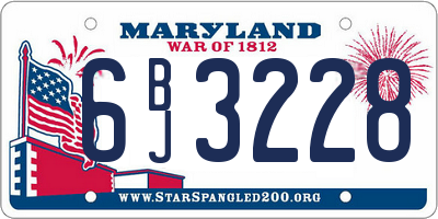 MD license plate 6BJ3228