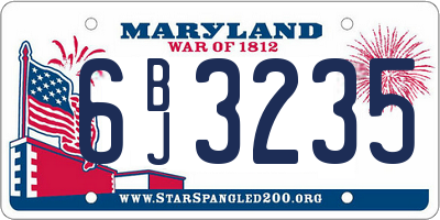 MD license plate 6BJ3235