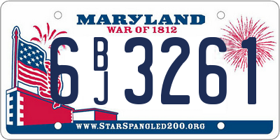 MD license plate 6BJ3261