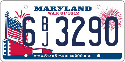 MD license plate 6BJ3290
