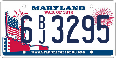 MD license plate 6BJ3295
