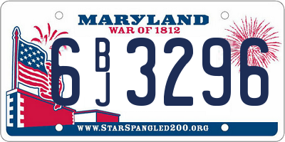 MD license plate 6BJ3296