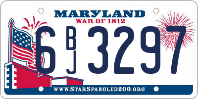 MD license plate 6BJ3297
