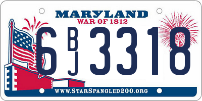 MD license plate 6BJ3318