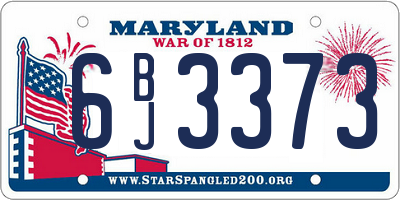 MD license plate 6BJ3373