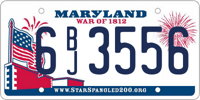 MD license plate 6BJ3556