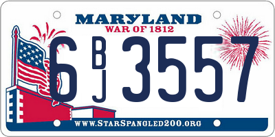 MD license plate 6BJ3557
