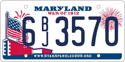 MD license plate 6BJ3570