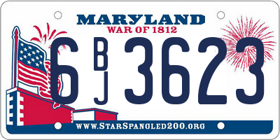 MD license plate 6BJ3623