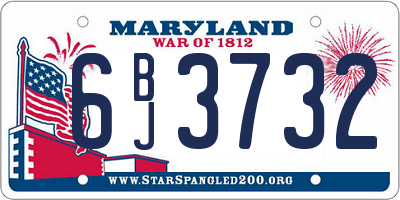 MD license plate 6BJ3732