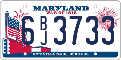 MD license plate 6BJ3733