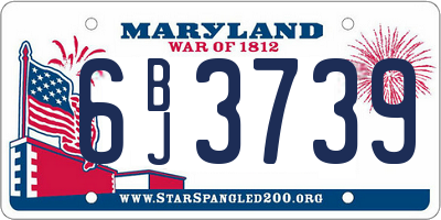 MD license plate 6BJ3739