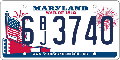 MD license plate 6BJ3740