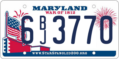 MD license plate 6BJ3770