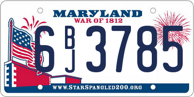 MD license plate 6BJ3785