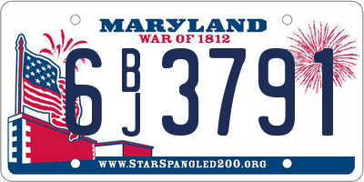 MD license plate 6BJ3791