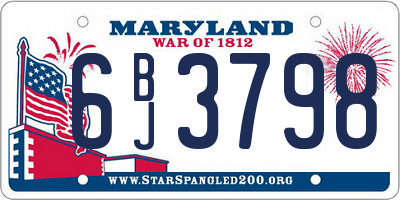MD license plate 6BJ3798