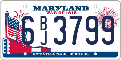 MD license plate 6BJ3799