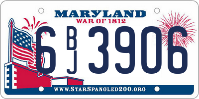 MD license plate 6BJ3906