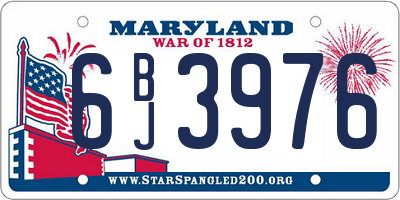 MD license plate 6BJ3976