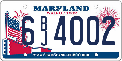 MD license plate 6BJ4002