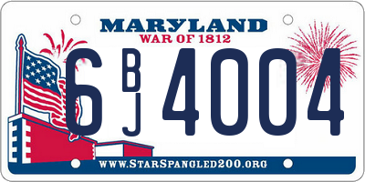 MD license plate 6BJ4004