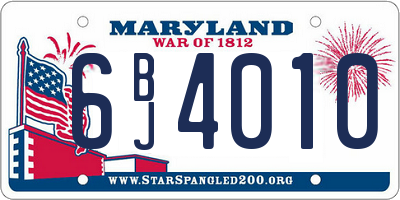 MD license plate 6BJ4010