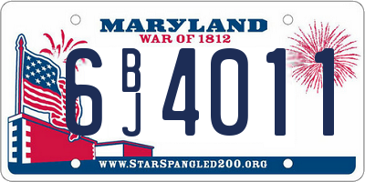 MD license plate 6BJ4011