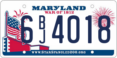 MD license plate 6BJ4018