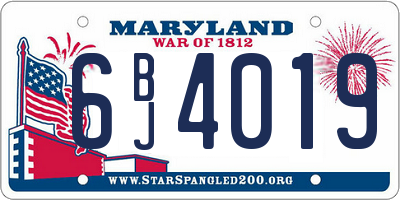 MD license plate 6BJ4019